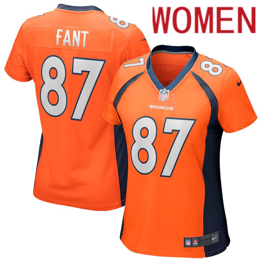 Women Denver Broncos #87 Noah Fant Orange Nike Game NFL Jersey